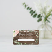 Rustikal-rosa-grüne Babydusche-Windeln Tombola Begleitkarte (Stehend Vorderseite)