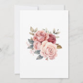 Rustikal Rosa Grüne Blätter Brautparty Einladung (Rückseite)