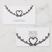 Rustikal rosa Heart Vine Country Chic Personalisie Visitenkarte (Vorne/Hinten)