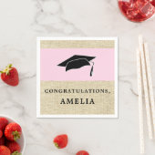 Rustikal rosa Herzlichen Glückwunsch Rustikale Gra Serviette (Beispiel)