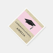 Rustikal rosa Herzlichen Glückwunsch Rustikale Gra Serviette (Ecke)