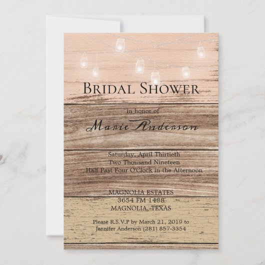 Rustikal rosa Holz und Lanterns Dusche (Vorderseite)