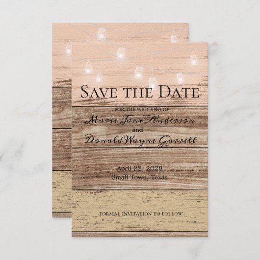 Rustikal rosa Holz und Laternen (Vorne/Hinten)