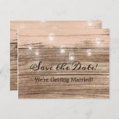 Rustikal rosa Holz und Laternen Ankündigungspostkarte (Vorne/Hinten)