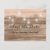 Rustikal rosa Holz und Laternen Ankündigungspostkarte (Vorderseite)