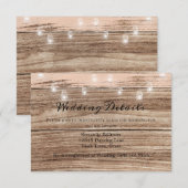 Rustikal rosa Holz und Laternen Begleitkarte (Vorne/Hinten)