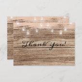 Rustikal rosa Holz und Laternen Dankeskarte (Vorne/Hinten)