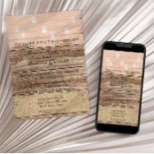 Rustikal rosa Holz und Laternen Einladung