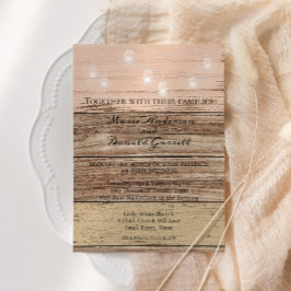 Rustikal rosa Holz und Laternen Einladung