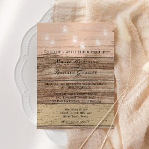 Rustikal rosa Holz und Laternen Einladung