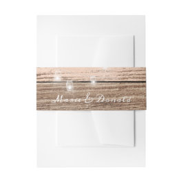 Rustikal rosa Holz und Laternen Einladungsbanderole