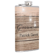 Rustikal rosa Holz und Laternen Flachmann (Rechts)