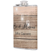 Rustikal rosa Holz und Laternen Flachmann (Links)