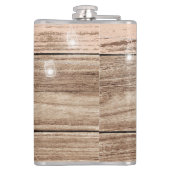 Rustikal rosa Holz und Laternen Flachmann (Rückseite)