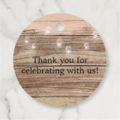 Rustikal rosa Holz und Laternen Geschenkanhänger (Rückseite)