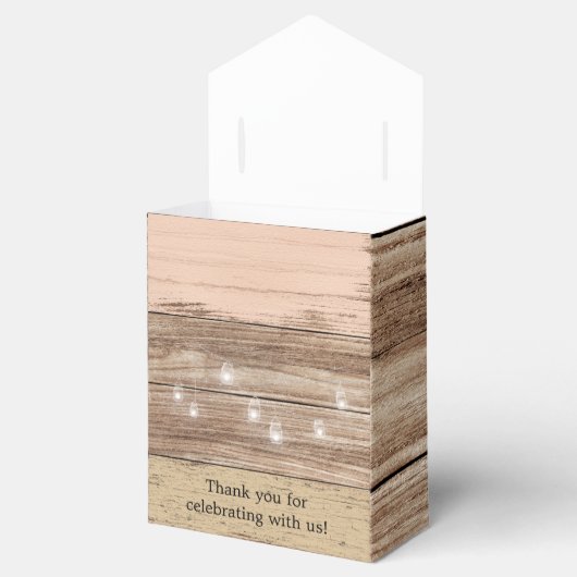 Rustikal rosa Holz und Laternen Geschenkschachtel (Geöffnet)
