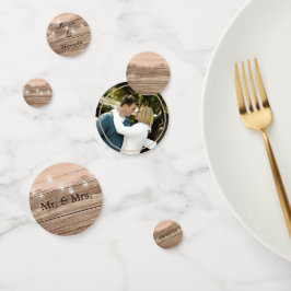 Rustikal rosa Holz und Laternen Konfetti