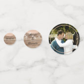 Rustikal rosa Holz und Laternen Konfetti (Vorderseiten)