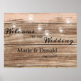 Rustikal rosa Holz und Laternen Poster