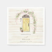 Rustikal Rosa Hütte Garden Beige Hochzeit Serviette (Vorderseite)