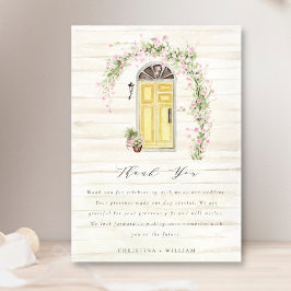 Rustikal Rosa Hütte Garden Wedge Beige Dankeskarte