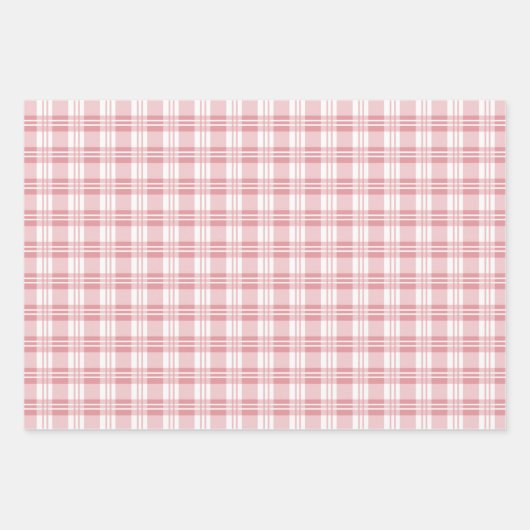 Rustikal rosa, kariert kariert geschenkpapier set (Vorderseite 2)