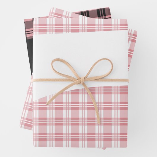 Rustikal rosa, kariert kariert geschenkpapier set (Beispiel)