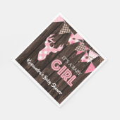 Rustikal rosa Karierte Hirschdusche Neapel Serviette (Ecke)