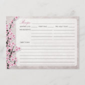 Rustikal rosa Kirschblossom Rezeptkarten (Vorderseite)