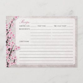 Rustikal rosa Kirschblossom Rezeptkarten