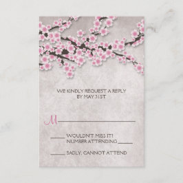 Rustikal rosa Kirschblossom RSVP Karten