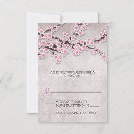 Rustikal rosa Kirschblossom RSVP Karten