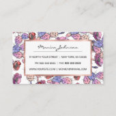 Rustikal-rosa Lavendel-Aquarellkaktus Rabattkarte (Rückseite)