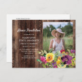 Rustikal rosa Lila-gelbes Trunk Party Dorm Dusche Einladungspostkarte (Vorne/Hinten)