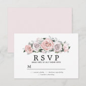Rustikal rosa Lila Rose Blumenzange RSVP Karte (Vorne/Hinten)
