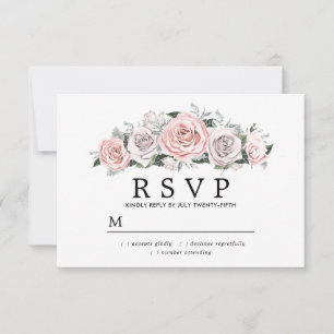 Rustikal rosa Lila Rose Blumenzange RSVP Karte
