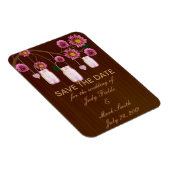 Rustikal rosa Mason Jars speichern das Date Magnet (Rechte Seite)