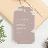 Rustikal rosa Minimale Cloud Babydusche Geschenkanhänger