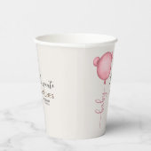 Rustikal rosa Minimalistisch Beary Niedlich Baby D Pappbecher (Rechts)