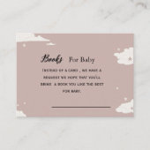 Rustikal-rosa-minimalistische Cloud-Bücher für Bab Begleitkarte (Vorderseite)