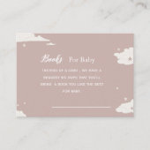 Rustikal-rosa-minimalistische Cloud-Bücher für Bab Begleitkarte (Vorderseite)