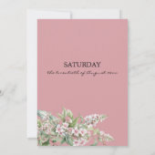 Rustikal rosa Minze grüne botanische Blütenhochzei Einladung (Rückseite)