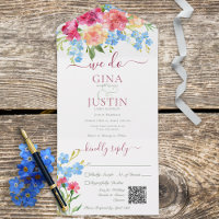 Rustikal rosa Nelken & Vergessen Sie mir Noten QR