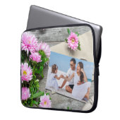 Rustikal rosa Personalisiertes Foto Muttertag Laptopschutzhülle (Vorderseite Links)