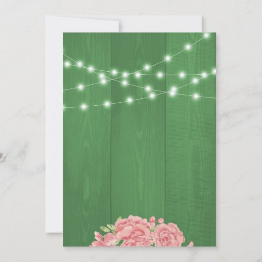 Rustikal-Rosa-Rosa-Rose-Peonies-Graduierungsparty Einladung (Rückseite)