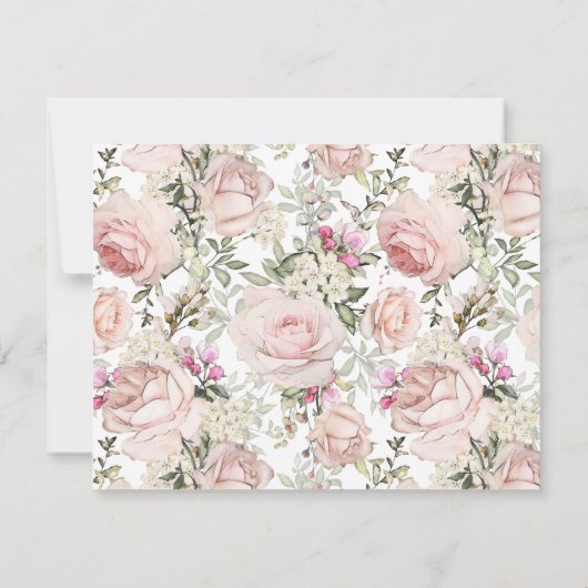 Rustikal rosa Rose Blumenbeerdigung Dankeskarte (Rückseite)