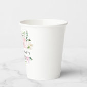 Rustikal rosa Rose Personalisierte Hochzeitspapier Pappbecher (Links)