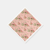 Rustikal rosa Rose Serviette (Ecke)