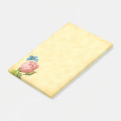 Rustikal rosa Rose und blauer Moth Post-it Klebezettel (angewinkelt)