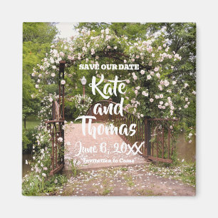 Rustikal rosa Rose Wedding Save the Date Magnet